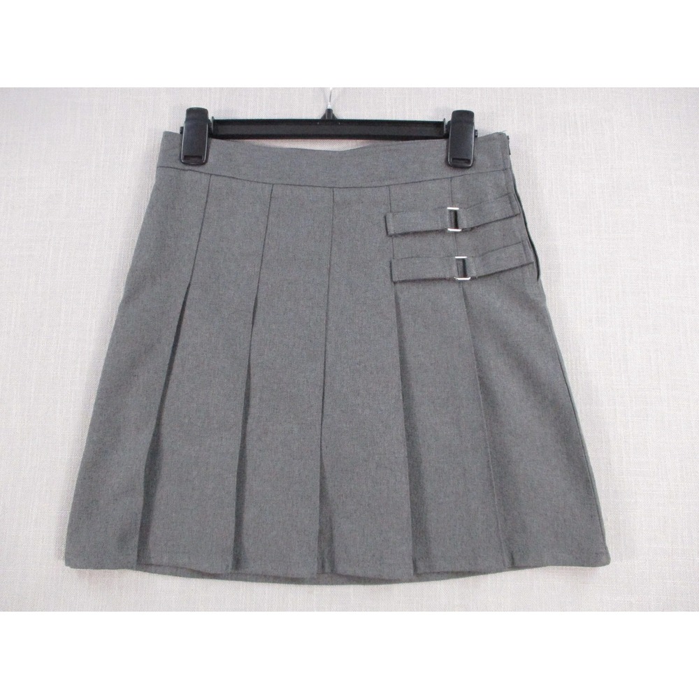 French Toast Heather Gray Pleated Skort School Uniform Size 12 Side Buckle Tab